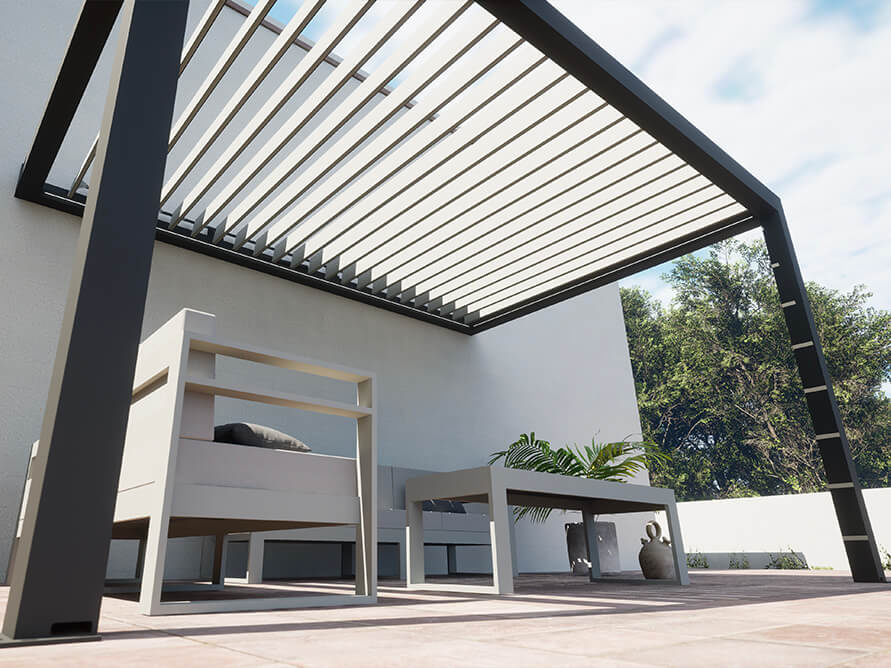 pergola bioclimatique adossée